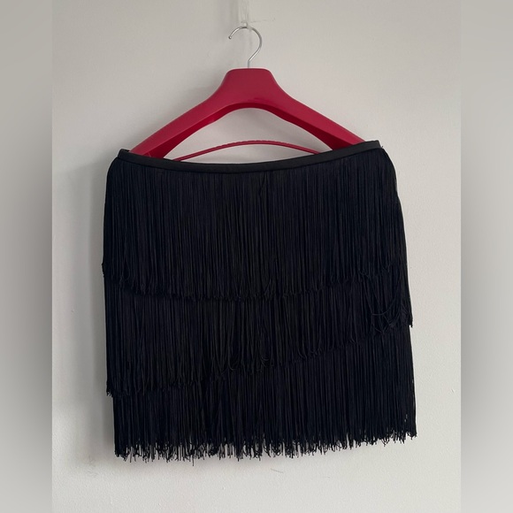 Jules & Leopold Dresses & Skirts - Jules & Leopold Black Fringe Mini Skirt